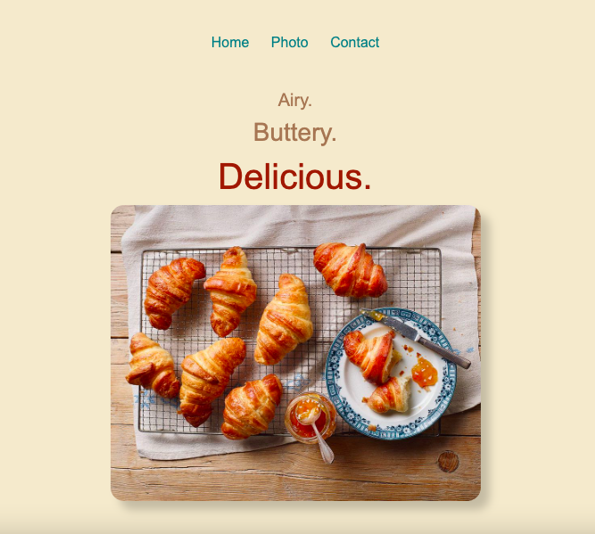 multiple-page website on croissants